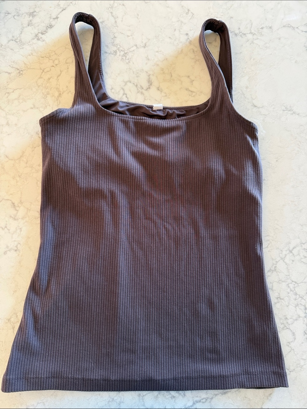 ALO Yoga Ribbed Scoop Tank — Chocolate Brown size S